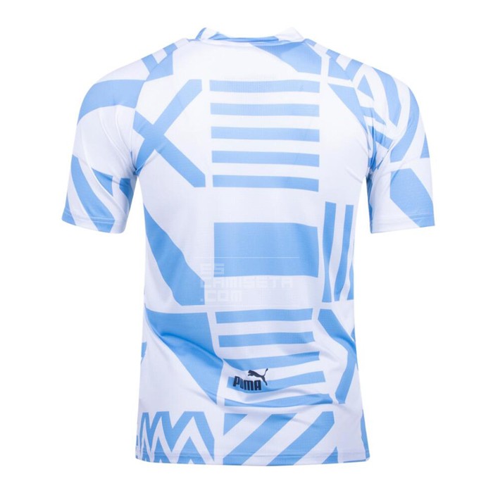 Camiseta Pre Partido del Manchester City 2022 Azul y Blanco - Haga un click en la imagen para cerrar
